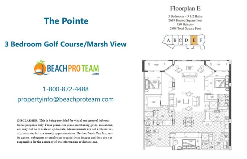The Pointe Floor Plan E - 3 Bedroom Golf Course/Marsh View